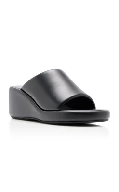 Balenciaga Rise Leather Wedge Slide Sandals 9 Balenciaga Rise Leather Wedge Slide Sandals -Lady Fashion Store balenciaga black rise wedge m50 2 3