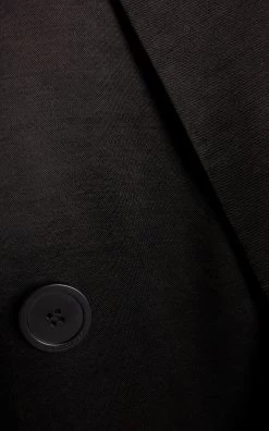 Balenciaga Steroid Double-Breasted Satin Coat -Lady Fashion Store balenciaga black steroid db coat 3