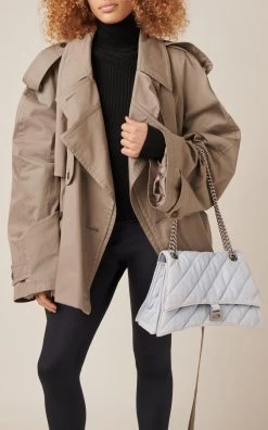 Balenciaga Crush Quilted Denim Shoulder Bag