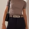 Balenciaga BB Signature Canvas Belt -Lady Fashion Store balenciaga brown bb signature 30