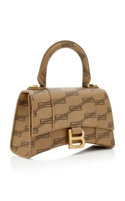 Balenciaga Hourglass XS Canvas Top Handle Bag -Lady Fashion Store balenciaga brown hourglass top han xs 2