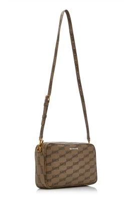 Balenciaga Signature Canvas Camera Bag -Lady Fashion Store balenciaga brown signature camera bag 2