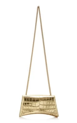 Balenciaga Crush Metallic Leather Shoulder Bag -Lady Fashion Store balenciaga gold crush chain bag s 2