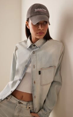 Balenciaga Logo-Embroidered Distressed Cotton Baseball Cap