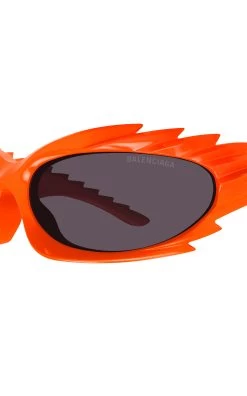 Balenciaga Spike Wrap-Around Acetate Sunglasses -Lady Fashion Store balenciaga orange wrap frame acetate sunglasses2 2