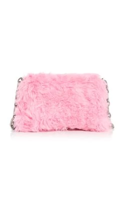 Balenciaga Downtown XS Faux Fur Shoulder Bag -Lady Fashion Store balenciaga pink downt w ch sh b xs 2