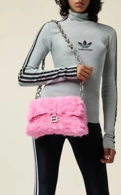 Balenciaga Downtown XS Faux Fur Shoulder Bag
