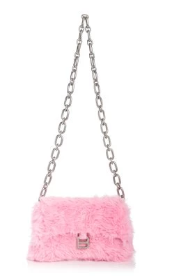 Balenciaga Downtown XS Faux Fur Shoulder Bag -Lady Fashion Store balenciaga pink downt w ch sh b xs 3