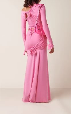 Balenciaga Knotted Cutout Gown 8 Balenciaga Knotted Cutout Gown -Lady Fashion Store balenciaga pink knot gown 2