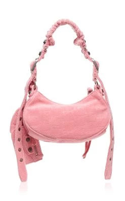 Balenciaga Le Cagole XS Monogram Sponge Shoulder Bag -Lady Fashion Store balenciaga pink le cagole sho bag xs 6