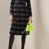 Balenciaga Hourglass Double-Breasted Plaid Wool Coat -Lady Fashion Store balenciaga plaid hourglass plaid db coat