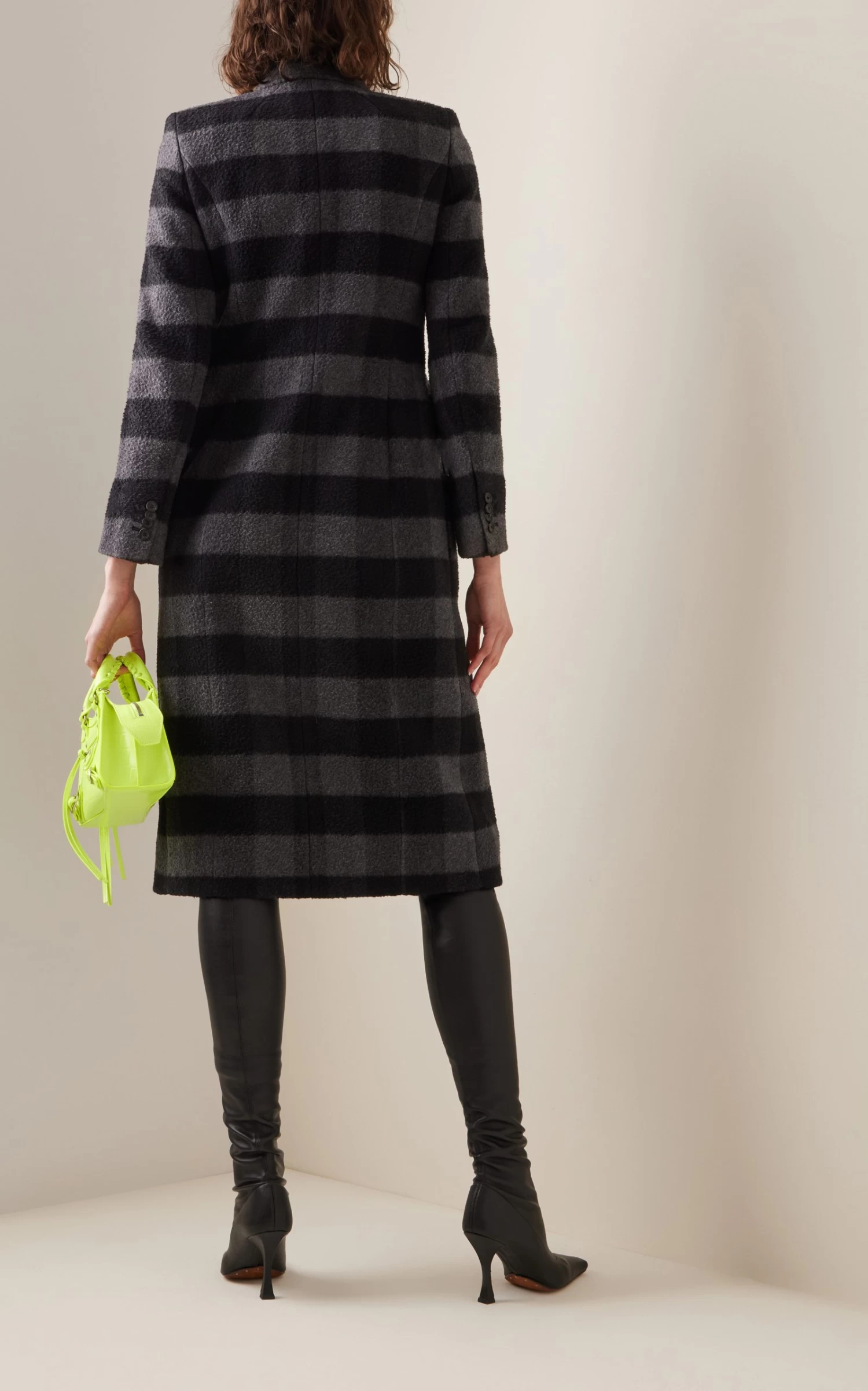 Balenciaga Hourglass Double-Breasted Plaid Wool Coat 5 Balenciaga Hourglass Double-Breasted Plaid Wool Coat - Image 3