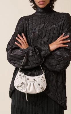 Balenciaga Le Cagole Mini Croc-Effect Leather Shoulder Bag