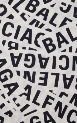 Balenciaga Ad Strips Silk Pareo -Lady Fashion Store balenciaga white pa ad strips pareo 2