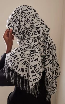 Balenciaga Ad Strips Silk Pareo