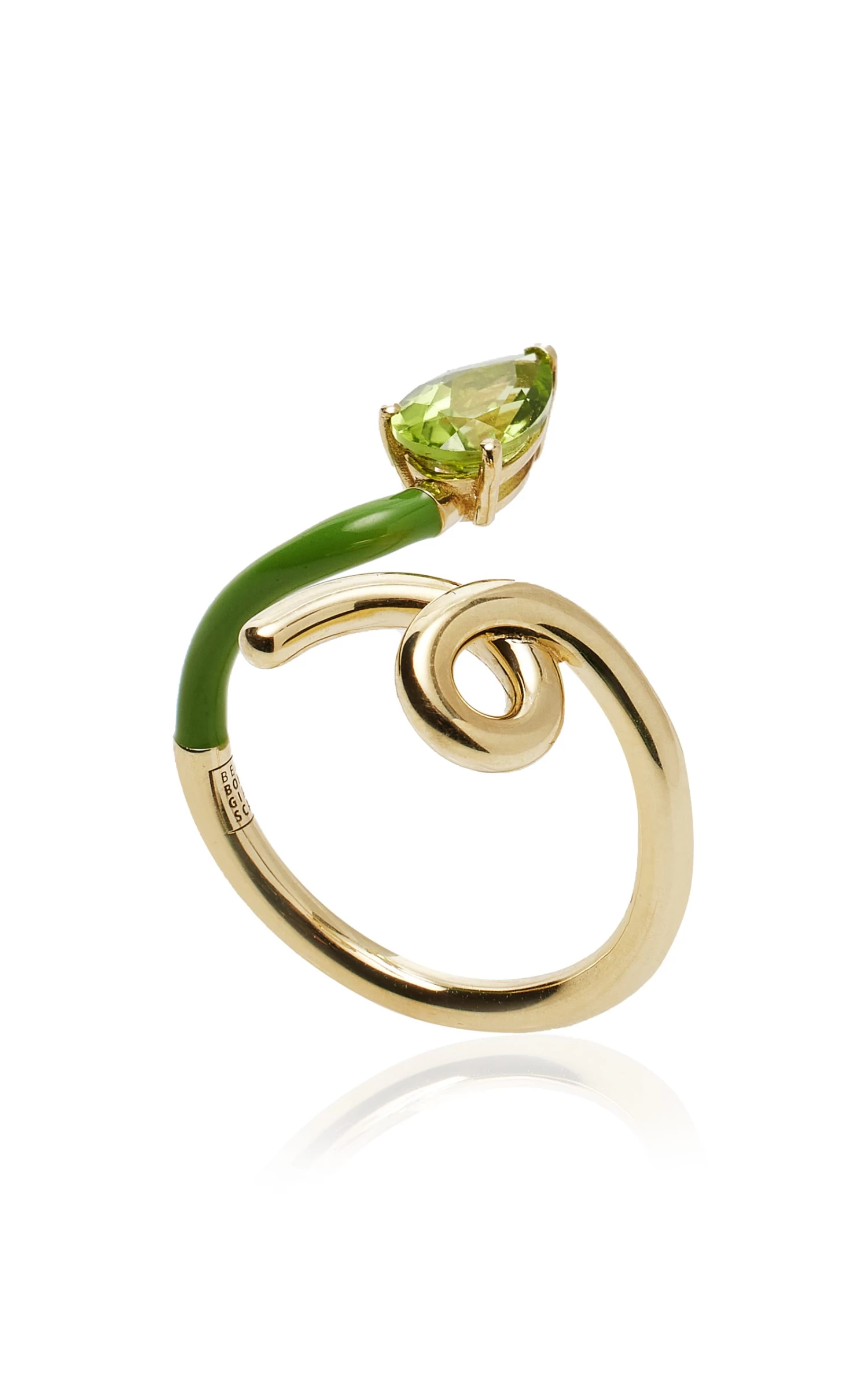 Half 9K Peridot, And Enamel Ring 4 Half 9K Peridot, And Enamel Ring - Image 2