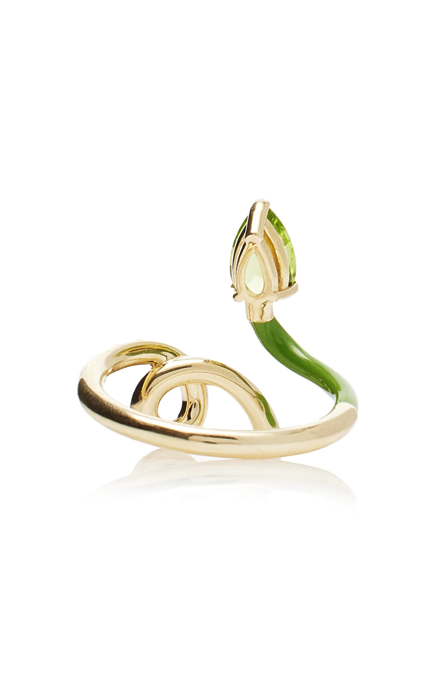Half 9K Peridot, And Enamel Ring 6 Half 9K Peridot, And Enamel Ring - Image 4