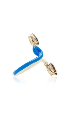 B 9K Yellow Gold Quartz Enameled Double Vine Ring -Lady Fashion Store bea bongiasca multi b 9k yellow gold quartz enameled double vine ring 3