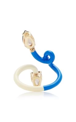 B 9K Yellow Gold Quartz Enameled Double Vine Ring -Lady Fashion Store bea bongiasca multi b 9k yellow gold quartz enameled double vine ring 4