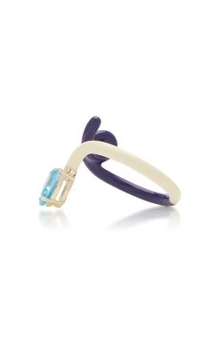 B 9K Yellow Gold Topaz Enameled Vine Ring 11 B 9K Yellow Gold Topaz Enameled Vine Ring -Lady Fashion Store bea bongiasca multi b 9k yellow gold topaz enameled vine ring 3