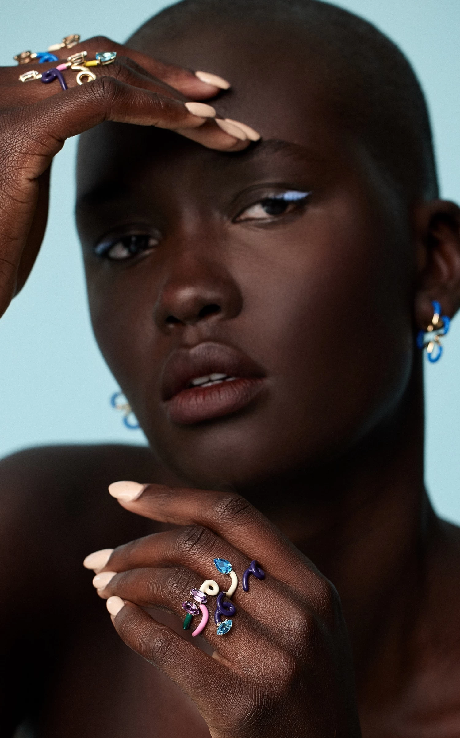 B 9K Yellow Gold Topaz Enameled Vine Ring 3 B 9K Yellow Gold Topaz Enameled Vine Ring