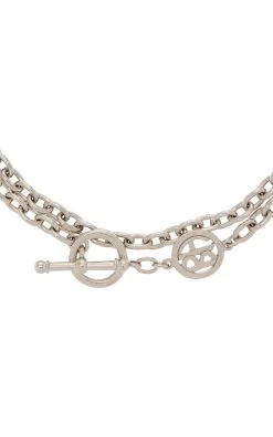 Silver-Tone Necklace -Lady Fashion Store ben amun silver silver long necklace with toggle 3