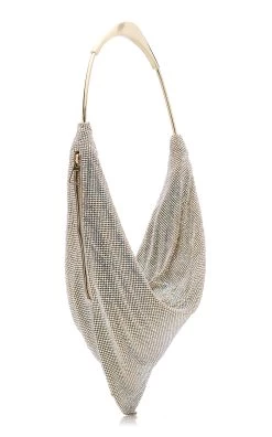 Ursula Crystal Mesh Shoulder Bag -Lady Fashion Store benedetta bruzziches gold ursula silk satin bag 1