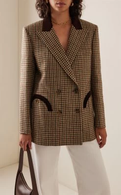 Naema Everynight Oversized Checked Wool Blazer