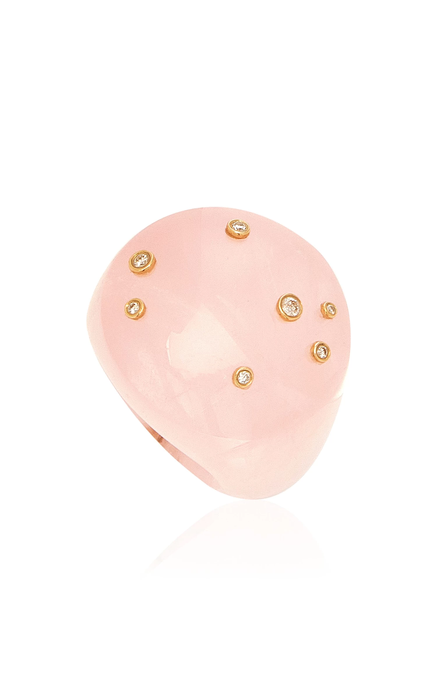 Mini Sky 18K Yellow Gold Quartz Bubble Ring 4 Mini Sky 18K Yellow Gold Quartz Bubble Ring - Image 2