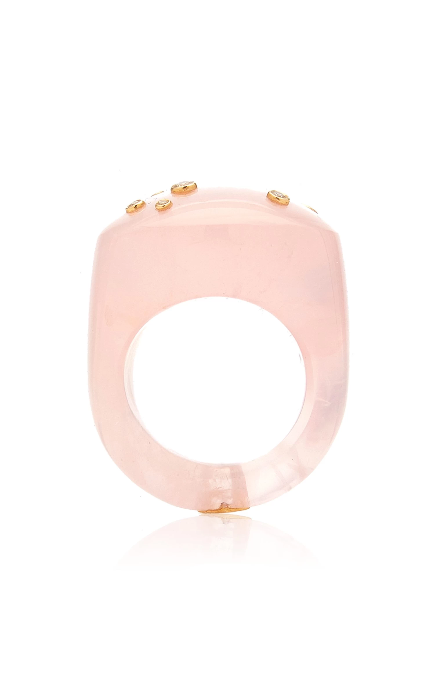Mini Sky 18K Yellow Gold Quartz Bubble Ring 7 Mini Sky 18K Yellow Gold Quartz Bubble Ring - Image 5