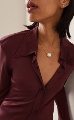 Snow Globe 14K Yellow Gold Howlite Necklace