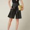 Bottega Veneta Leather Shorts -Lady Fashion Store bottega veneta black leather shorts 3