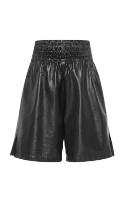 Bottega Veneta Leather Shorts 8 Bottega Veneta Leather Shorts -Lady Fashion Store bottega veneta black leather shorts 3 2
