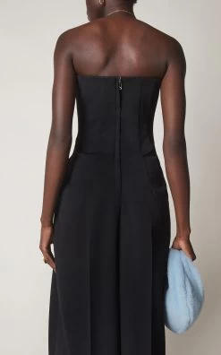 Bottega Veneta Strapless Jumpsuit -Lady Fashion Store bottega veneta black strapless jumpsuit 2
