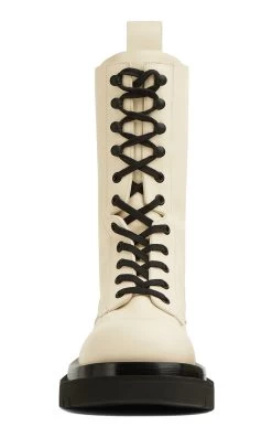 Bottega Veneta Lug Lace-Up Boot Military Calf -Lady Fashion Store bottega veneta black white lug lace up boot military calf 2