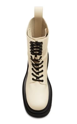 Bottega Veneta Lug Lace-Up Boot Military Calf -Lady Fashion Store bottega veneta black white lug lace up boot military calf 3