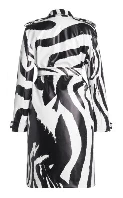 Bottega Veneta Zebra-Print Rubber-Coated Coat 9 Bottega Veneta Zebra-Print Rubber-Coated Coat -Lady Fashion Store bottega veneta black white printed zebra rubber coating coat 2