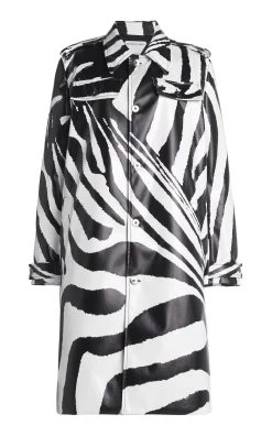 Bottega Veneta Zebra-Print Rubber-Coated Coat 10 Bottega Veneta Zebra-Print Rubber-Coated Coat -Lady Fashion Store bottega veneta black white printed zebra rubber coating coat 3