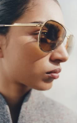 Bottega Veneta Aviator-Frame Metal Sunglasses
