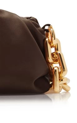 Bottega Veneta The Chain Pouch Leather Clutch -Lady Fashion Store bottega veneta brown chain leather clutch 5