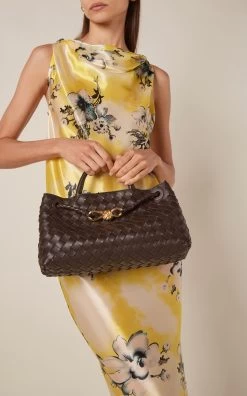 Bottega Veneta Small E/W Andiamo Intrecciato Leather Tote Bag