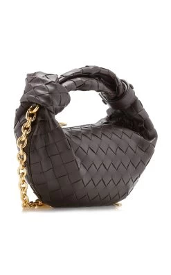 Bottega Veneta The Mini Jodie Chain-Embellished Leather Bag -Lady Fashion Store bottega veneta brown the mini jodie chain embellished leather bag 2