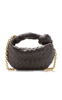 Bottega Veneta The Mini Jodie Chain-Embellished Leather Bag -Lady Fashion Store bottega veneta brown the mini jodie chain embellished leather bag 3