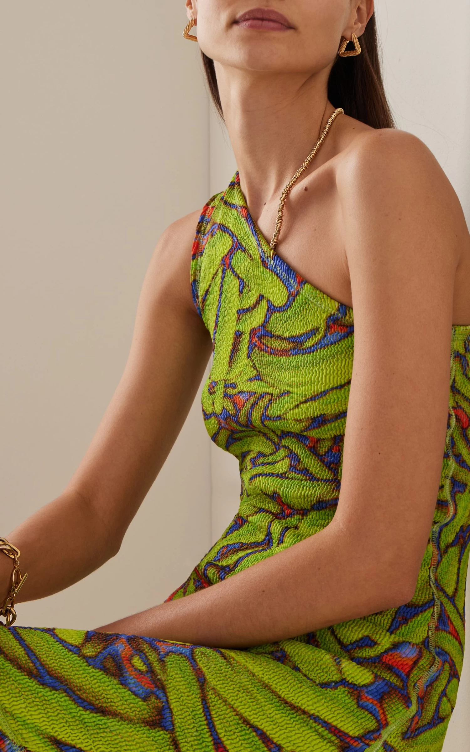 Bottega Veneta Twist Triangle Gold Vermeil Hoop Earrings 3 Bottega Veneta Twist Triangle Gold Vermeil Hoop Earrings