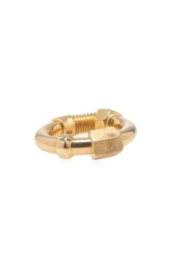 Bottega Veneta Brushed Gold-Plated Sterling Silver Ring -Lady Fashion Store bottega veneta gold ring brushed gold finishing sterling silver 4