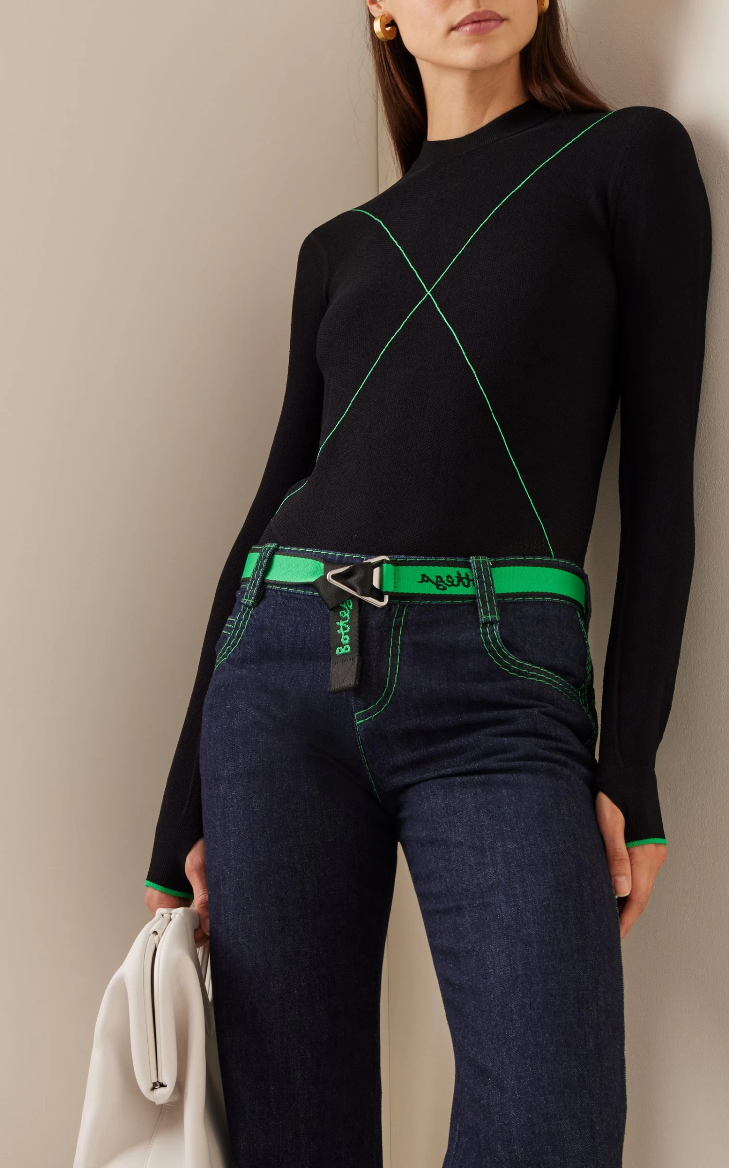 Bottega Veneta Logo-Detailed Triangle Slider Waist Belt 3 Bottega Veneta Logo-Detailed Triangle Slider Waist Belt