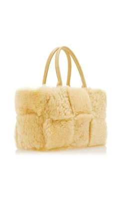 Bottega Veneta The Arco Small Shearling Tote Bag -Lady Fashion Store bottega veneta neutral arco tote shearling small 5