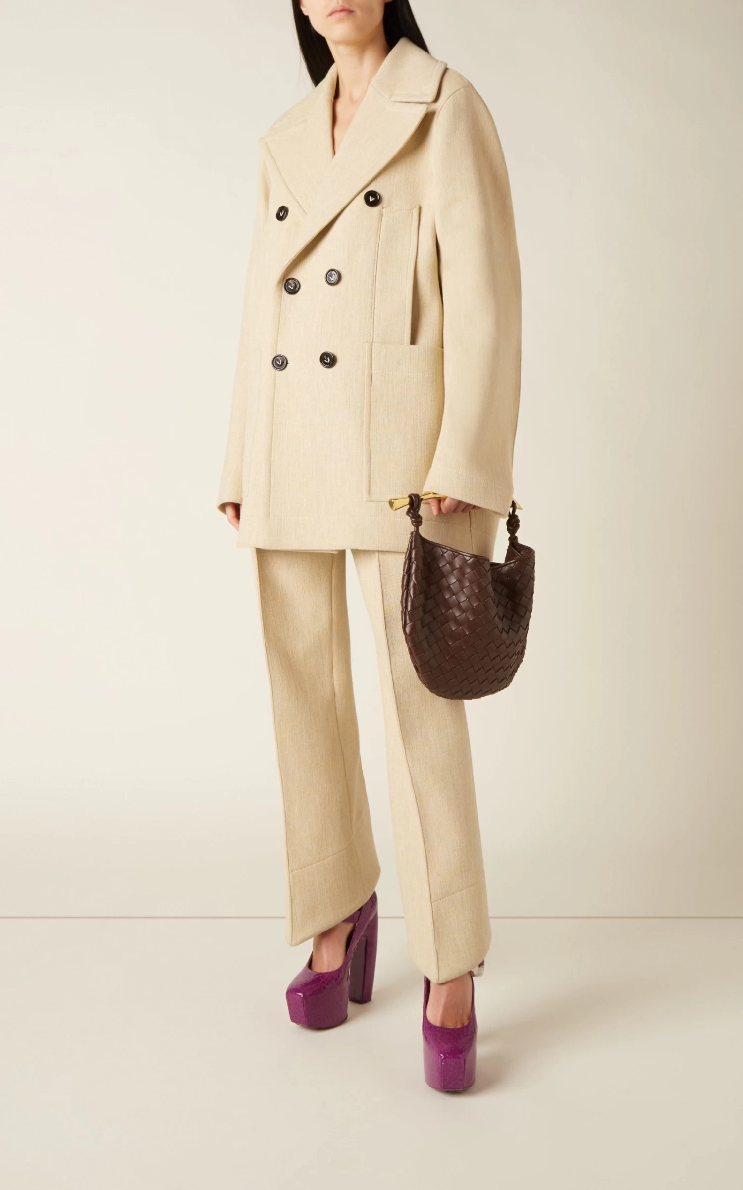 Bottega Veneta Double-Breasted Cocoon Coat 4 Bottega Veneta Double-Breasted Cocoon Coat - Image 2