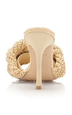 Bottega Veneta Lido Raffia Leather Mule Sandals -Lady Fashion Store bottega veneta neutral lido raffia leather mule sandals 2