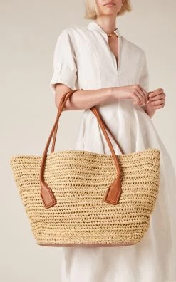 Bottega Veneta Medium Arco Crochet Raffia Tote Bag